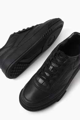 Mens all black leather tennis shoes new arrivals