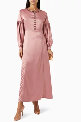 Pink embellished sale midi dress