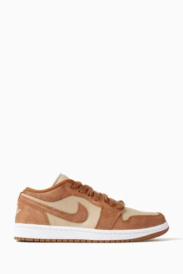 Buy Jordan Brown Air Jordan 1 Low Top Sneakers in Leather