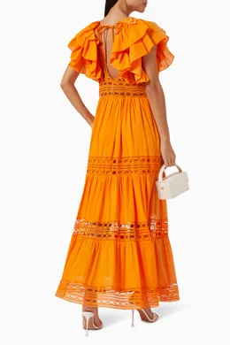 Orange snakeskin deals maxi dress