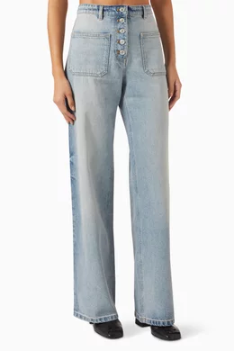 Denim embroidered hot sale jeans