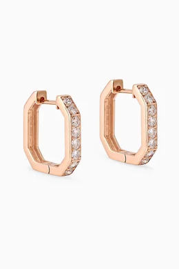Rose gold shop diamond hoop earrings