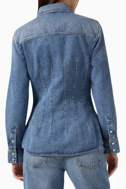 Buy Chlo Blue Dart Buttoned Shirt in Denim for Women in UAE Ounass