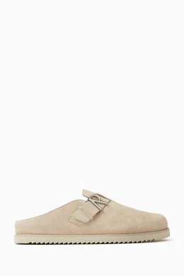 Mens suede clearance mules