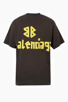 Buy Balenciaga Grey Unisex Tape Type Medium fit T shirt in Vintage jersey for UNISEX in UAE Ounass