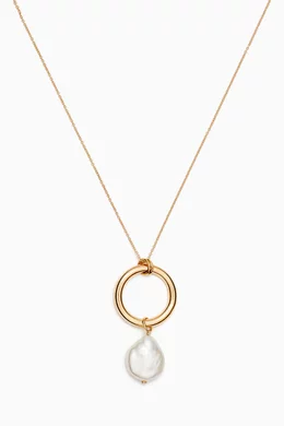 Buy Damas Yellow Kiku Coin Dangle Pearl Necklace in 18kt Gold for