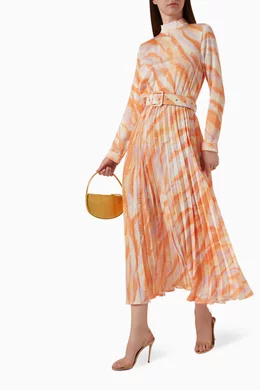 Orange belted dress hotsell