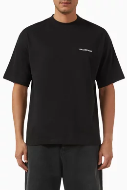 Balenciaga black logo hot sale t shirt