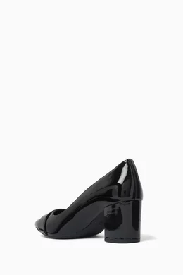 Michael kors black patent leather heels sale