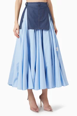 2 piece blue jean skirt cheap set