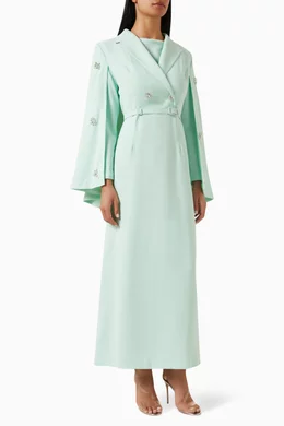 Cape overlay maxi dress 2025