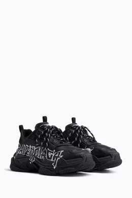 Buy Balenciaga Black Triple S Sneakers in DIY Metal Print Leather for Women in UAE Ounass