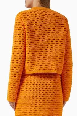 Orange cotton cardigan on sale