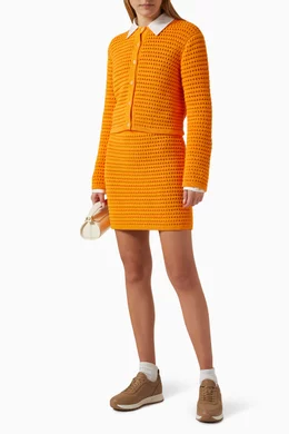 Buy 12 STOREEZ Orange Open Knit Cardigan in Cotton for Women in UAE Ounass
