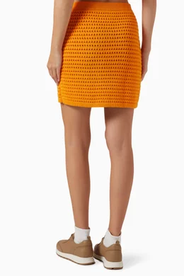 Buy 12 STOREEZ Orange Chunky knit Mini Skirt in Cotton for Women in UAE Ounass