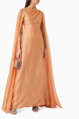 Orange top chiffon dress