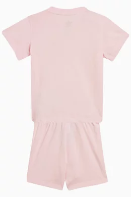 Buy adidas Pink Logo T shirt Shorts Set in Cotton for Baby Girls