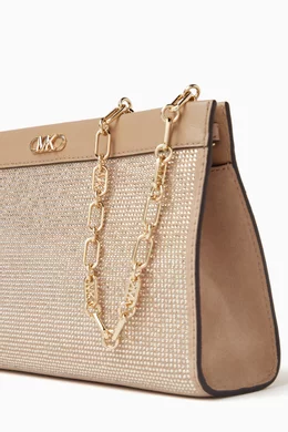 Buy Michael Kors Brown Rhinestone embellished Clutch Bag in