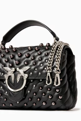 Buy PINKO Black Mini Lady Love Puff Bag in Nappa Leather for Women