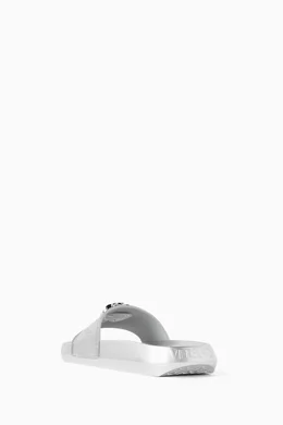 Versace hot sale silver slides
