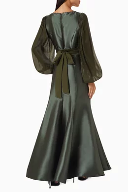 Balloon sleeve maxi dress sales