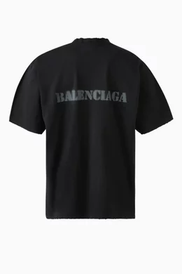 Buy Balenciaga Black Unisex Stencil Type Medium fit T shirt in Vintage jersey for UNISEX in UAE Ounass