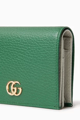 Buy Gucci Green GG Marmont Card Case in Grained Leather for Women