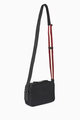 Buy Bally Black Code Cross Messenger Bag in Nylon Grained Leather for Men in UAE Ounass