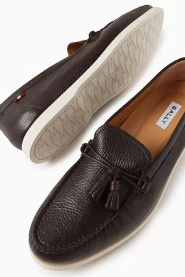 Buy Bally Brown Nayan Loafers in Leather for Men in UAE Ounass