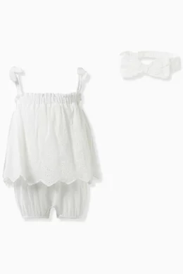Baby romper top with headband