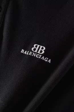 Buy Balenciaga Black BB Classic Oversized Polo Shirt in Cotton piqu for Men in UAE Ounass