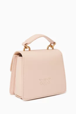 Buy PINKO Pink Micro Love One Light Top Handle Bag in Leather for