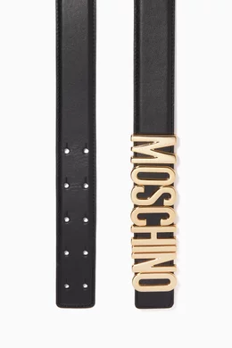 Buy Moschino Black Logo Buckle Belt in Leather For Men Online Ounass UAE