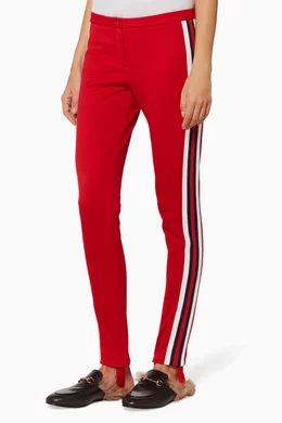 Buy Gucci Red Red Web Tape Technical Jersey Leggings For Women Online Ounass UAE