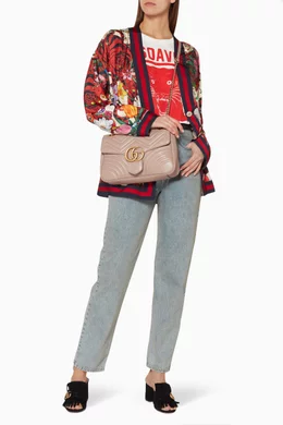 Buy Gucci Neutral Nude Medium GG Marmont 2.0 Quilted Shoulder Bag For Women Online Ounass UAE