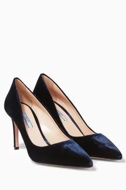 Navy velvet pumps clearance