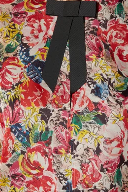 ganni seneca silk dress Buy Ganni Multicolour Floral-Printed Seneca Mini Dress For Women Online