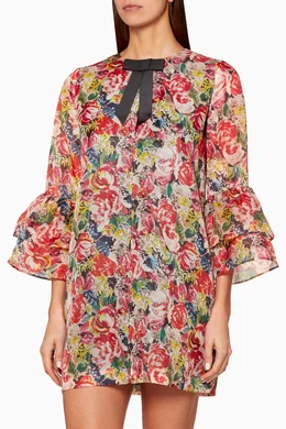 ganni seneca silk dress Silk maxi dress Ganni Multicolour size 36 FR in Silk