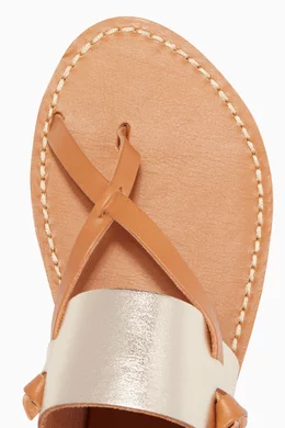 Buy Soludos Silver Metallic Slotted Leather Thong Sandals For Women Online Ounass UAE