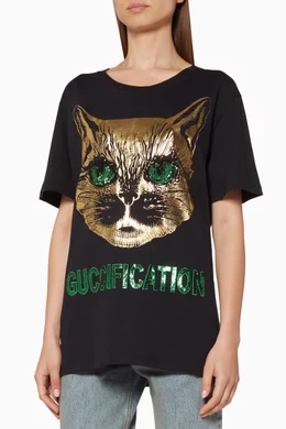 Gucci t shirt black cat discount