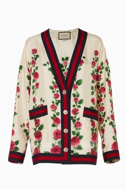Buy Gucci Multicolour Multi Coloured Rose Garden Printed Jacket For Women Online Ounass UAE