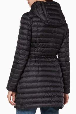 Buy Moncler Black Barbel Quilted Hooded Coat For Women Online Ounass UAE