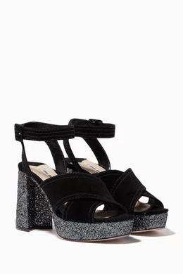 Miu miu velvet platform sandals sales