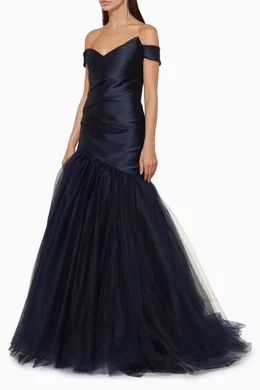 Monique lhuillier navy gown deals