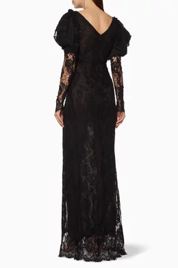 Buy Alessandra Rich Black Black Embellished Lace Gown For Women Online Ounass UAE