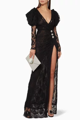 Embellished lace gown sales
