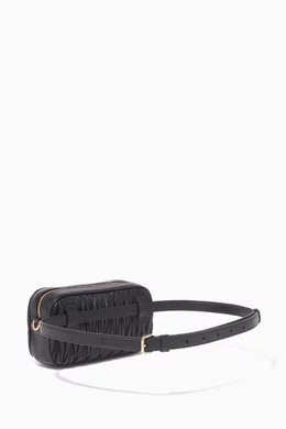 Buy Miu Miu Black Black Matelassé-Leather Belt Bag For Women