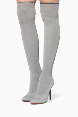Buy Vetements Grey Grey Reflective Over The Knee Sock Boots For Women Online Ounass UAE