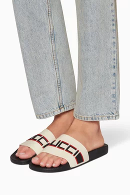 Gucci striped rubber slides new arrivals