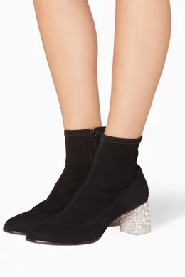 Buy Sophia Webster Black Black Felicity Stretch Booties For Women Online Ounass UAE